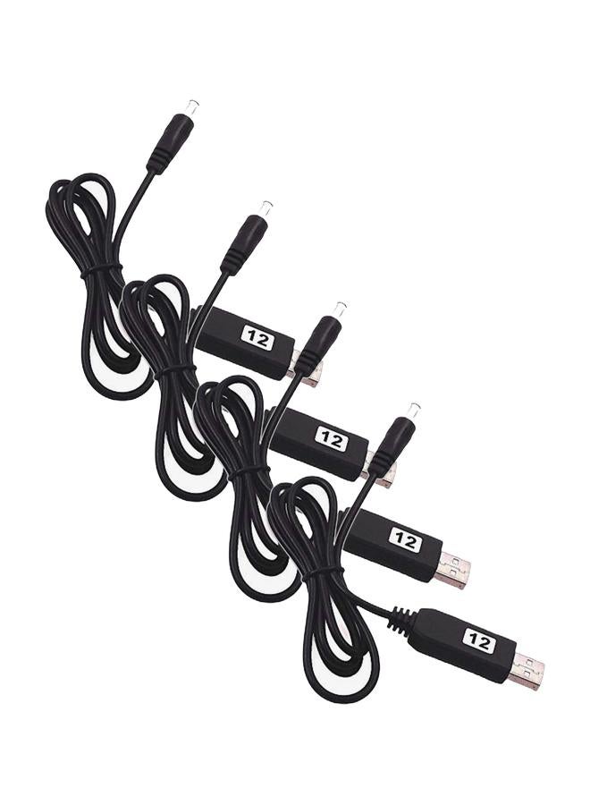 USB DC 5V to 12V Step-Up Voltage Converter Cable (4-Pack) - Image 1
